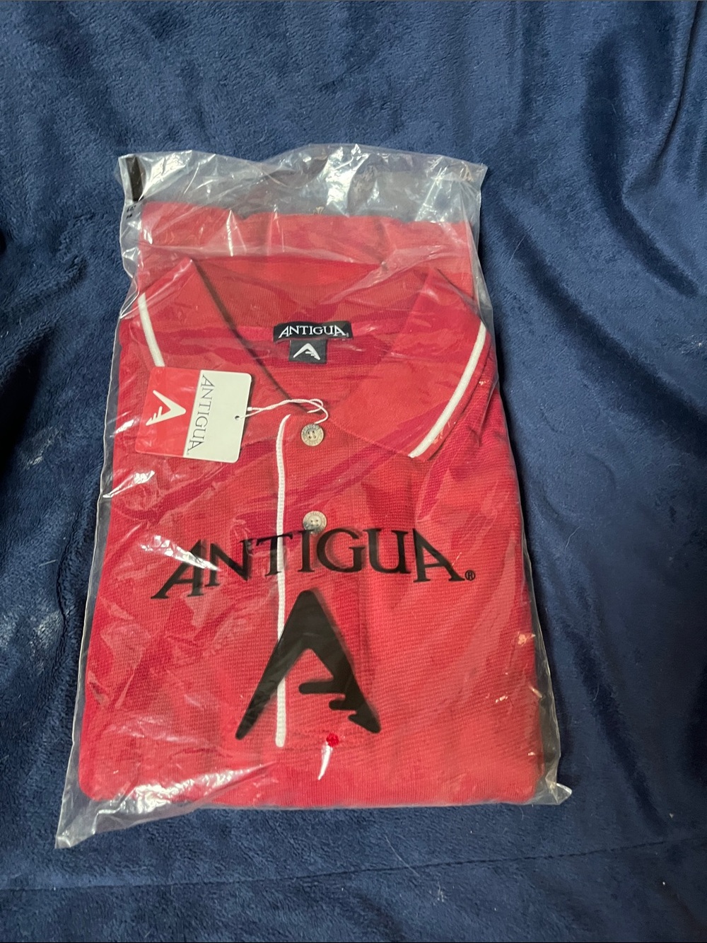 Antigua Red Polo with White Trim